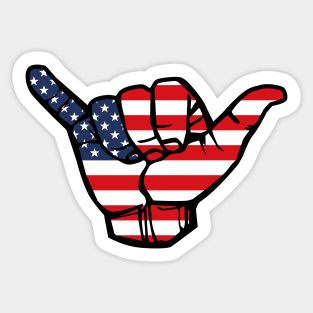 American Flag Hang Loose Sticker